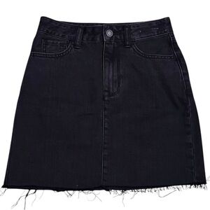 Y2K Hollister Ultra High Rise Black Denim Skirt Sz 0 Edgy Grunge Streetwear Goth